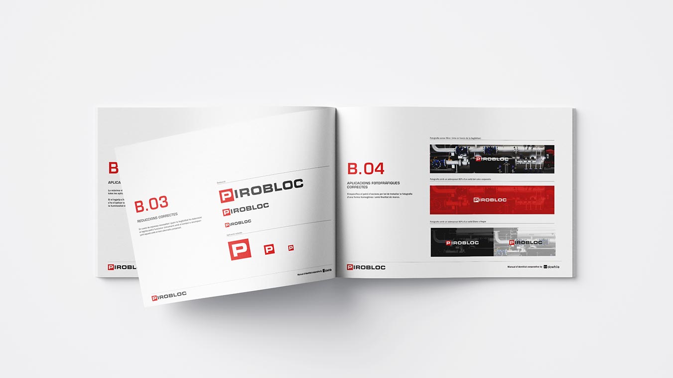 2 h diseno grafico branding identidad corporativa logotipo pirobloc