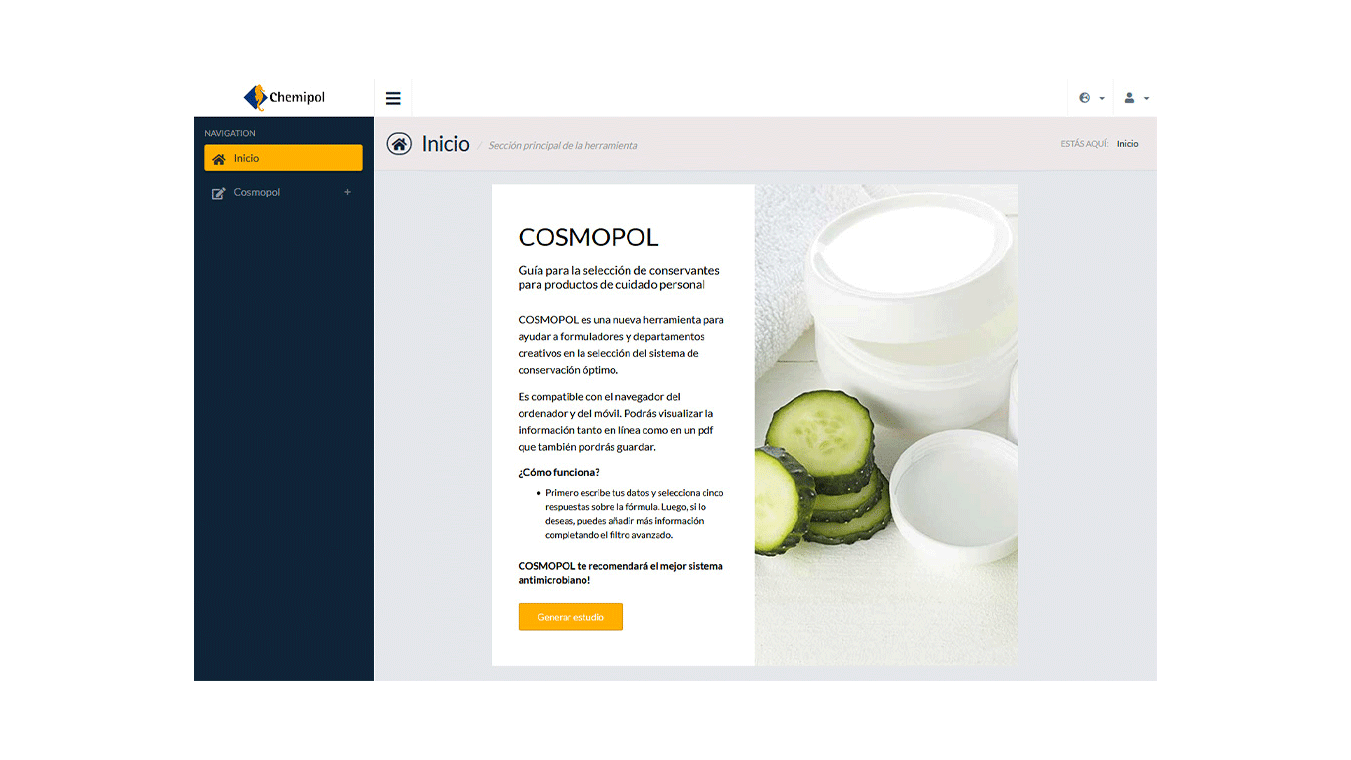 2 h diseno ux dessarrollo webapp dashboard chemipol