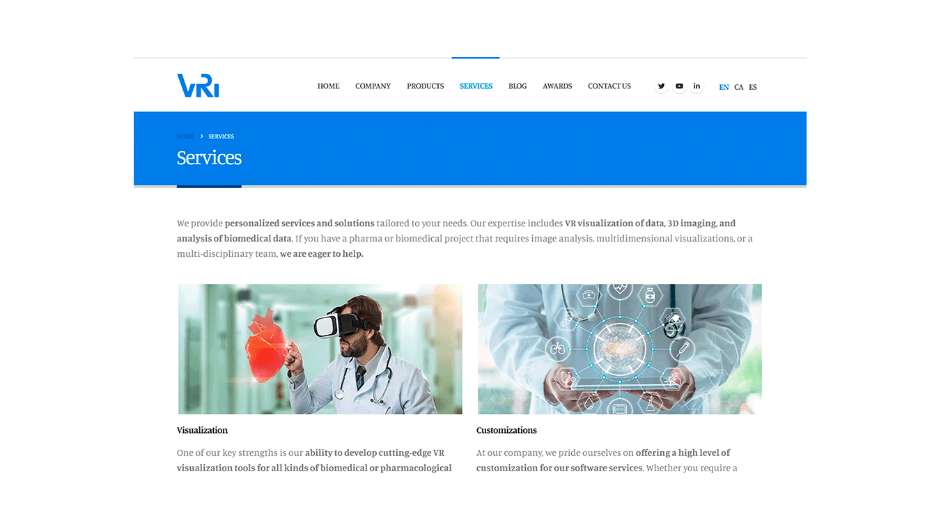 desarrollo web herramienta biomedicina vr8