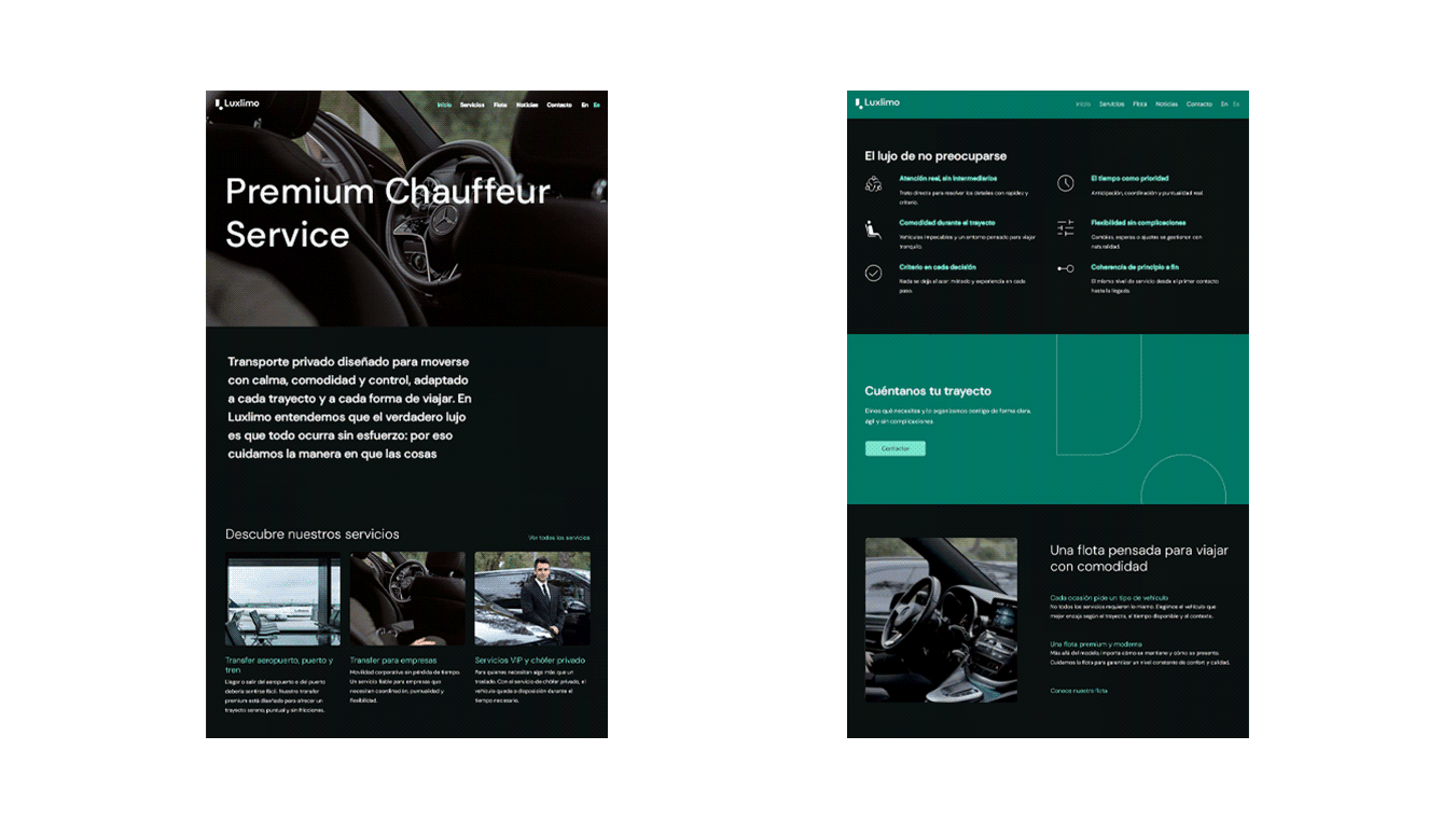 diseno desarrollo web branding luxlimo chauffeurs services w 2