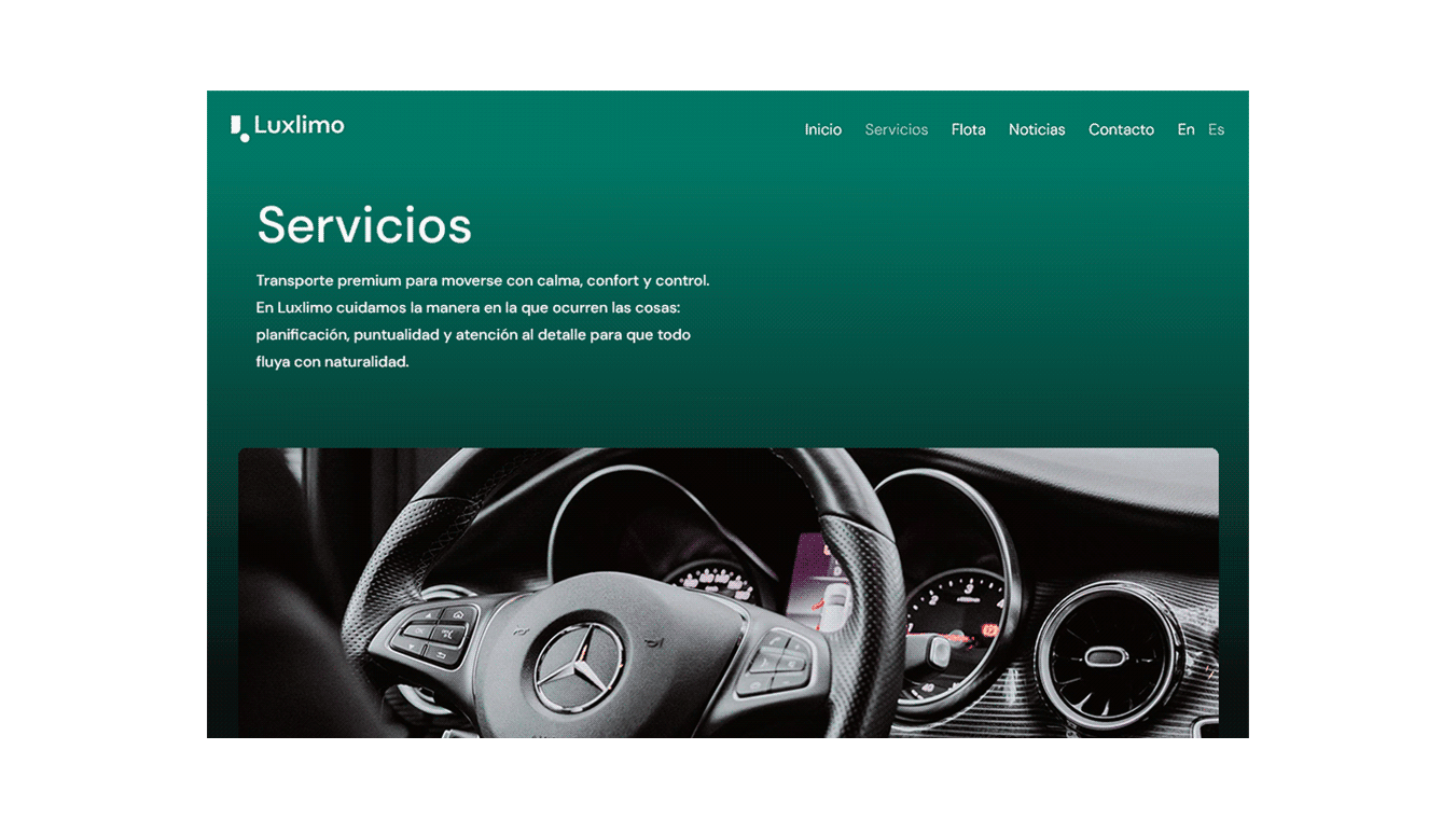 diseno desarrollo web branding luxlimo chauffeurs services w 3